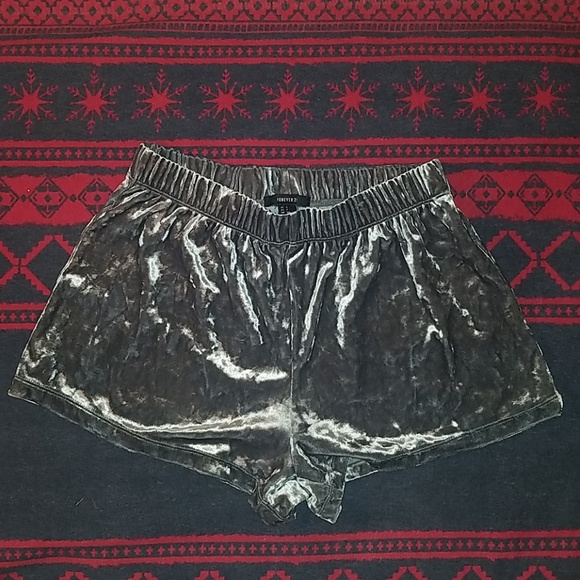 Forever 21 Pants - EUC {Forever 21} Faux Velvet shorts